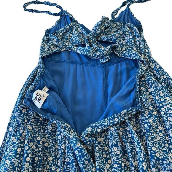 Princess Polly Thunderclouds Blue Floral Summer Romper, 8 - Picture 7 of 11